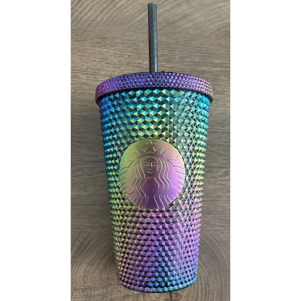 Starbucks Oil Slick Rainbow Iridescent Studded Tumbler 16oz